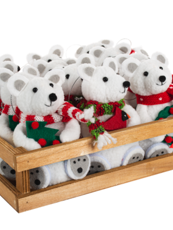 Ornement Ourse Polaire Peluche Ass.3