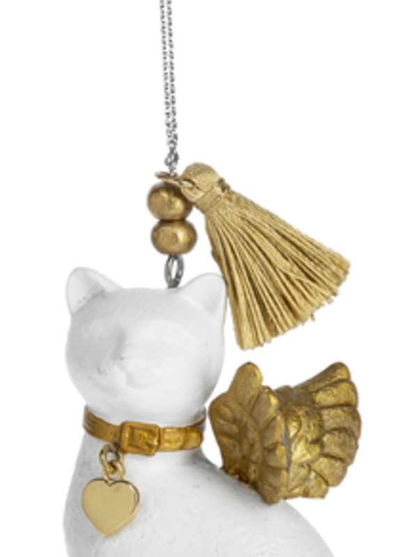 CAT ANGEL ORN RESIN PLYRSN