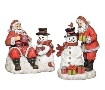 Père Noël avec Bonhomme de neige 8" Ass.2
