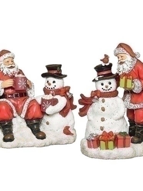 Père Noël avec Bonhomme de neige 8" Ass.2