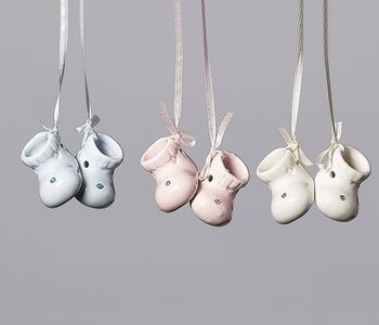 Ornement Bottine de Bébé Porcelaine Ass.3