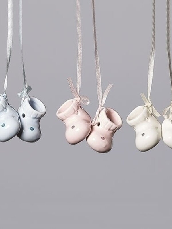 Ornement Bottine de Bébé Porcelaine Ass.3