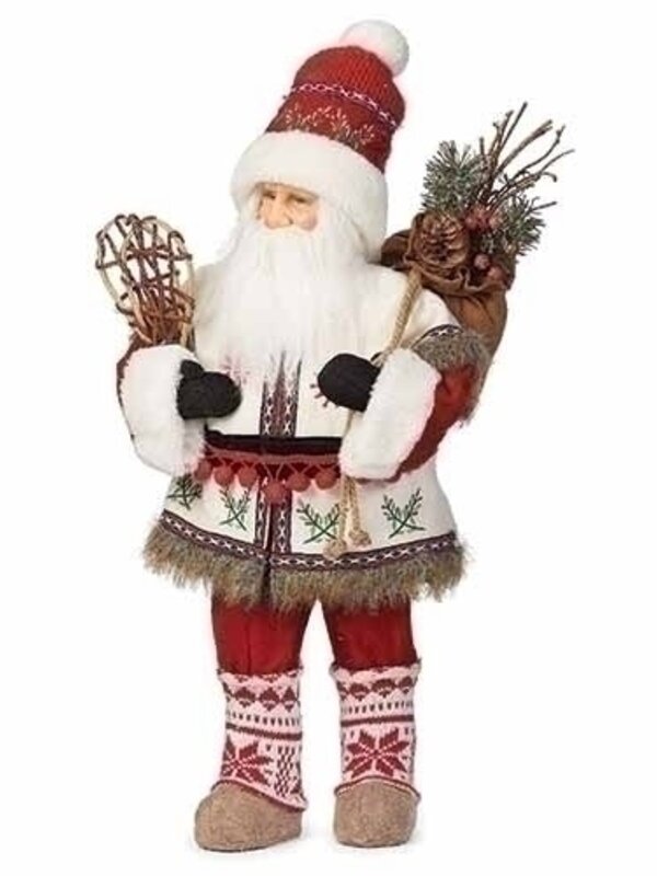 Père Noël Nordique avec Raquettes 20"