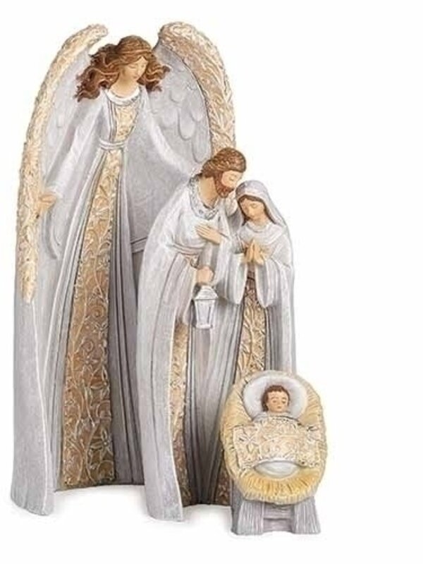 Nesting Angel with Holy Family Ange 9.5" Set of 3