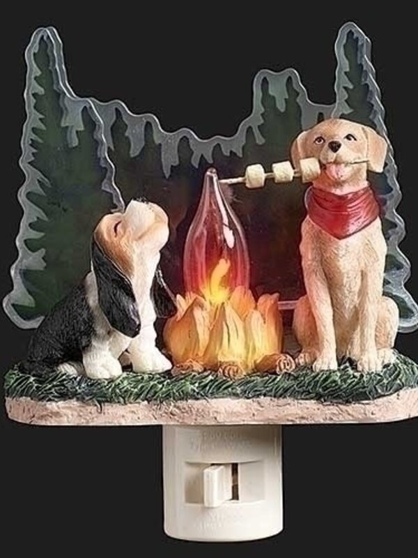 Veilleuse Chiens Feu de Camp Flicker
