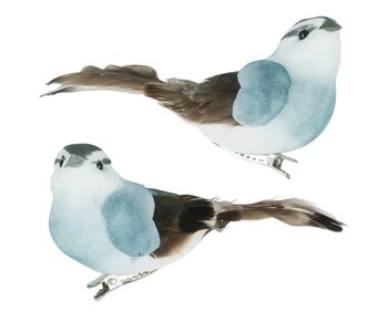 Oiseau gris sur pince 4.5" Ass.2