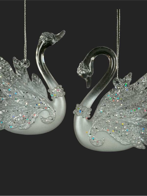 Christmas Traditions Cygne blanc/clair 4" Ass.2
