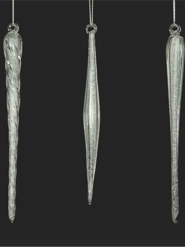 Christmas Traditions 3/A 6" WHT ICICLE ORN