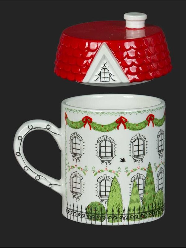 Christmas Traditions Tasse Maison 5" rouge,vert,blanc