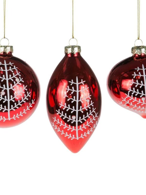 Christmas Traditions Boule Rouge/blanc Ass.2 8cm