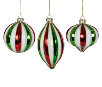 Boule Rouge/blanc/vert Ass.3 8cm