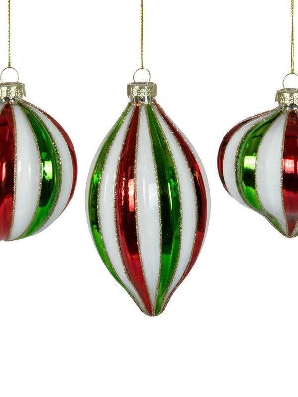 Christmas Traditions Boule Rouge/blanc/vert Ass.3 8cm
