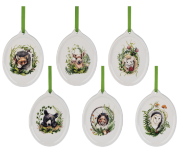 Orn. Disque Animaux de foret ceramique