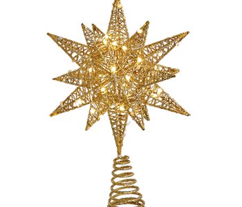 11"PRELIT LED GOLD STARBURST TREETP