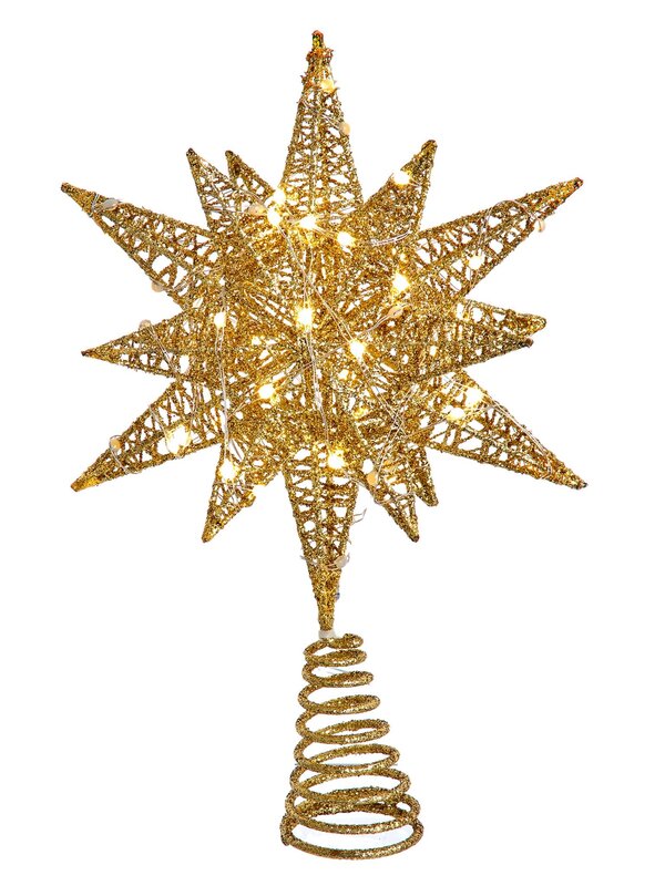 11"PRELIT LED GOLD STARBURST TREETP