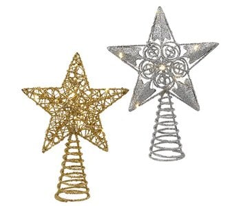 6"BO LITED GO/SLV STAR TREETOP 2/A