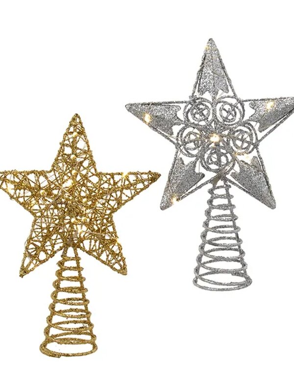 6"BO LITED GO/SLV STAR TREETOP 2/A