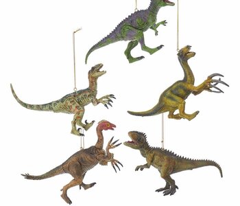 5.5"PLASTIC DINOSAUR ORN 4/ASSTD