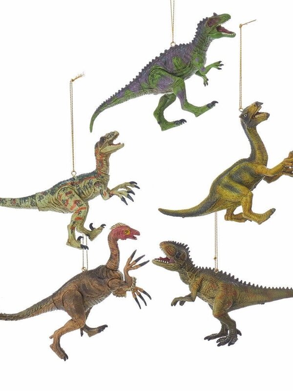 5.5"PLASTIC DINOSAUR ORN 4/ASSTD