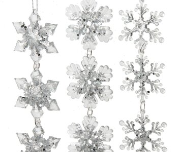 8.2"ACRYLC ICE SILV/CLR SNWFLK 3/A