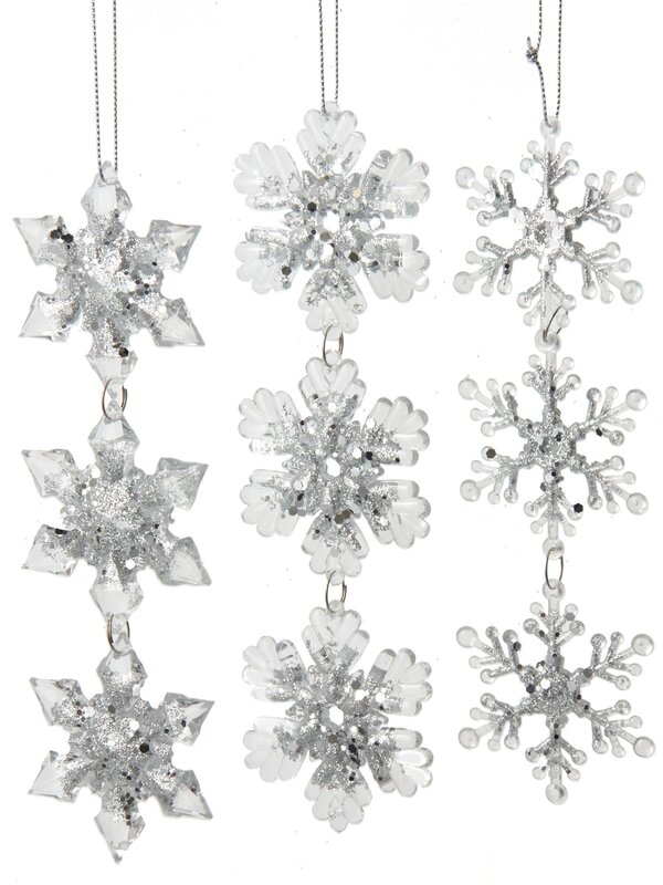 8.2"ACRYLC ICE SILV/CLR SNWFLK 3/A