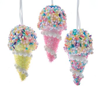 4"STYROFOAM PASTEL ICE CREAM ORN 3A