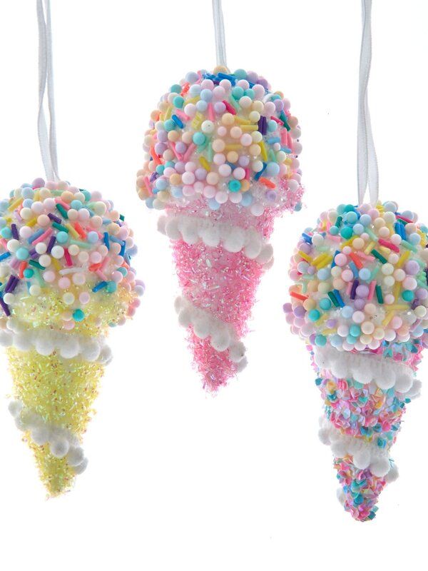 4"STYROFOAM PASTEL ICE CREAM ORN 3A