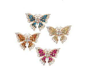 2.95"METAL/GEMSTONE BUTTRFLY ORN 4A