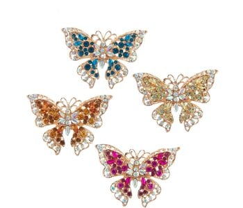 2.95"METAL/GEMSTONE BUTTRFLY ORN 4A