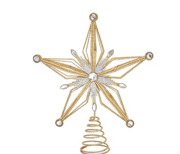 12.5"METAL GOLD/SILVER STAR TREETOP