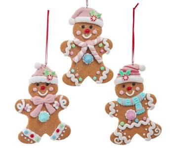 5"PASTEL GINGERBREAD MAN ORN 3/A
