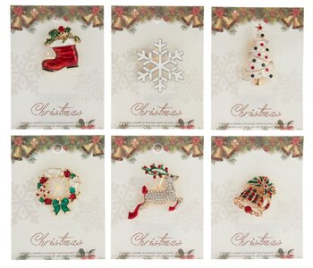 1.75"CHRISTMAS PIN W/DISPLAY 6/A