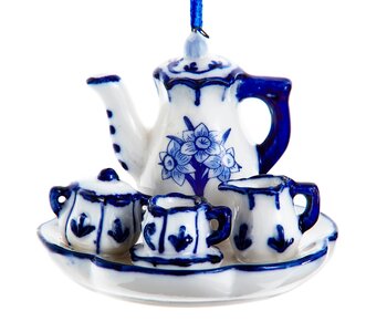 2.75"DELFT BLUE AFTERNOON TEA ORN