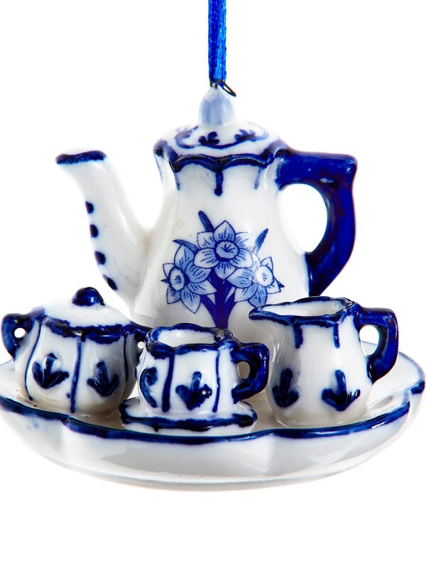 2.75"DELFT BLUE AFTERNOON TEA ORN