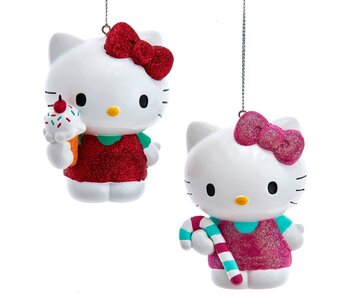 3.5"HELLO KITTY PINK/RED ORNS 2/A