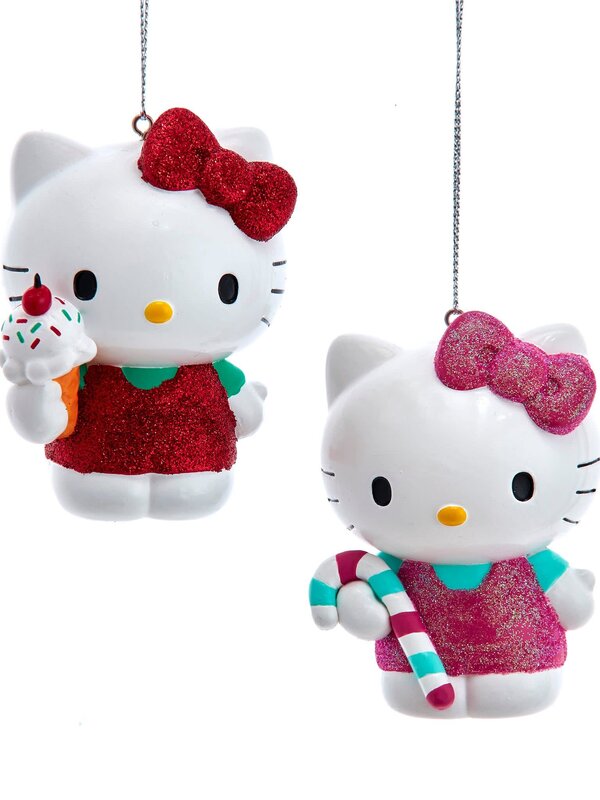 3.5"HELLO KITTY PINK/RED ORNS 2/A
