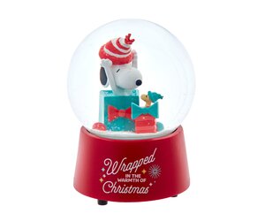 100MM MSCL SNOOPY W/PRESENTS WTRGLB