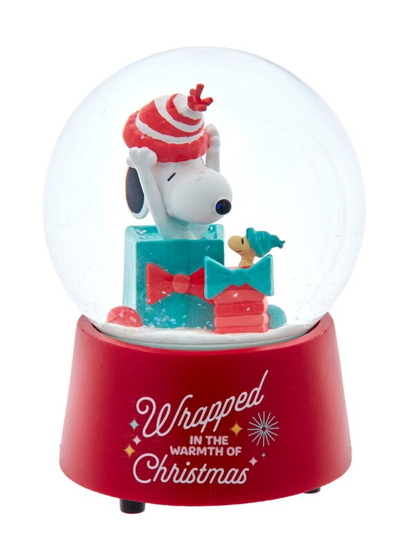 100MM MSCL SNOOPY W/PRESENTS WTRGLB