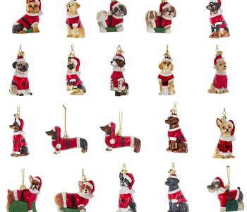 3-3.5"NOBL GEM DOG W/SANTA SUIT 20A