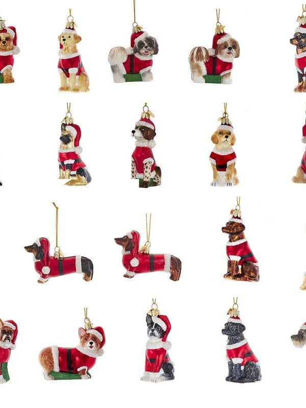 3-3.5"NOBL GEM DOG W/SANTA SUIT 20A