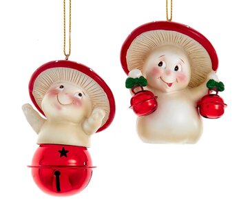 3"RES MLM W/RED JINGLE BELL ORN 2/A
