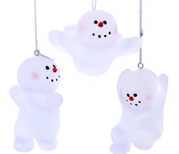 3"ACRYLIC FROSTED SNOWMAN ORN 3/A