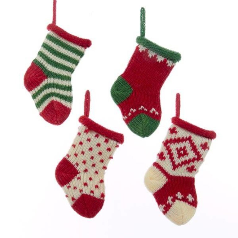 Knit Christmas Stockings 5 inch , 4 styles available