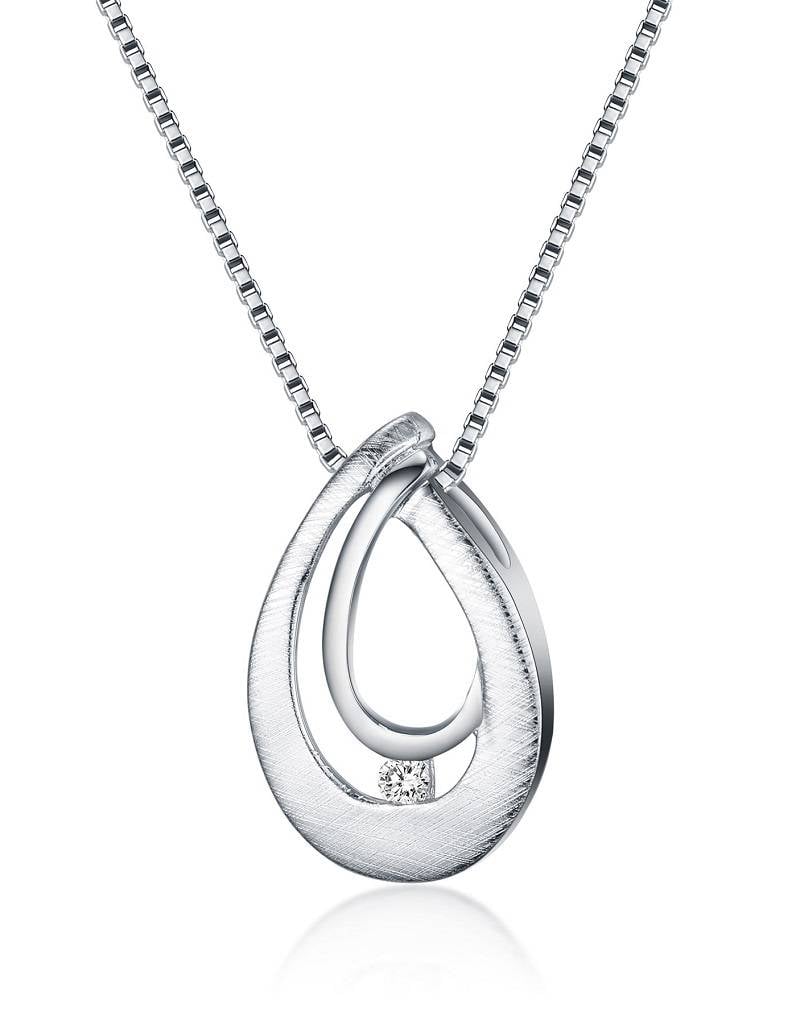 Teardrop Diamond Necklace 18"