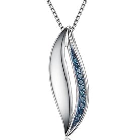 Swirl Blue Diamond Necklace