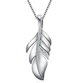 Feather Diamond Necklace 18"