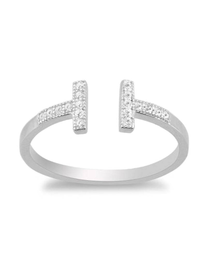 Double Bar CZ Ring