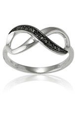 Sterling Silver Infinity Black Diamond Ring