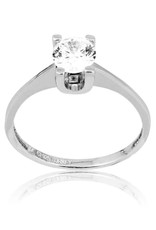 Sterling Silver 6mm Cubic Zirconia Solitaire Ring