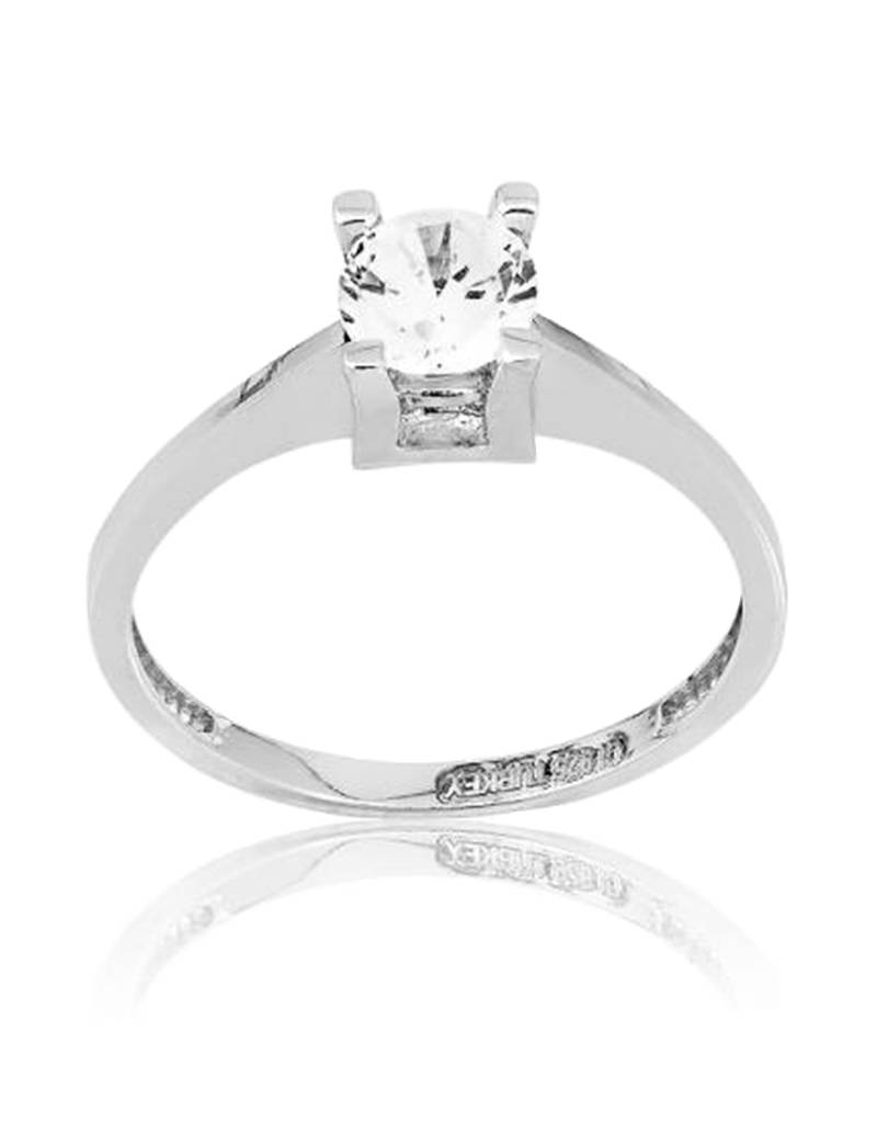 6mm CZ Solitaire Ring